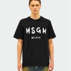 MSGM Cotton T-Shirt Brushed Logo - Size M (EUC)